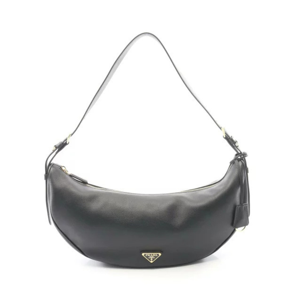 Prada Demi Lune Shoulder Bag Leather Black
